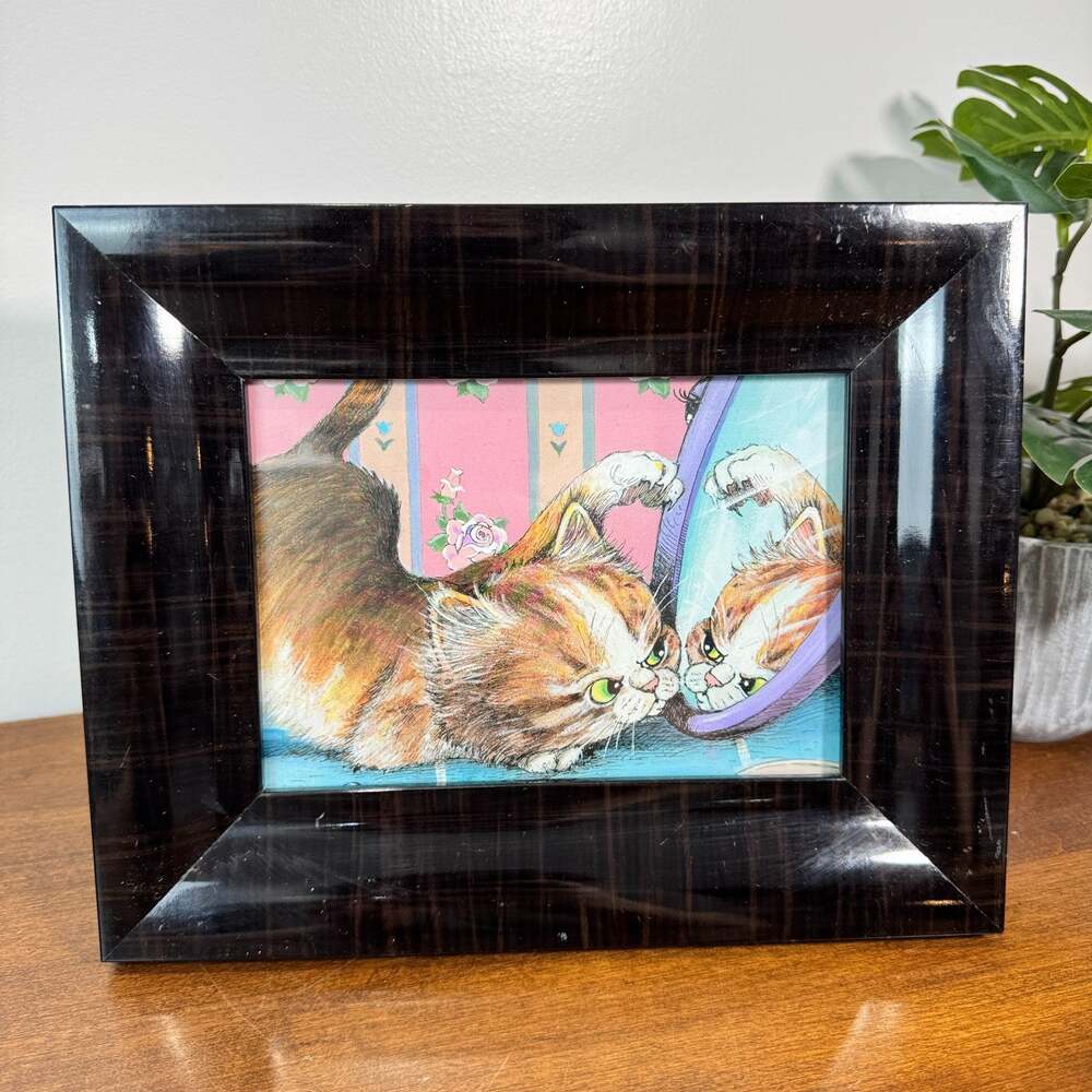 Framed Gary Patterson Print in Frame Cats Comic Funny 8x10 Free Standing